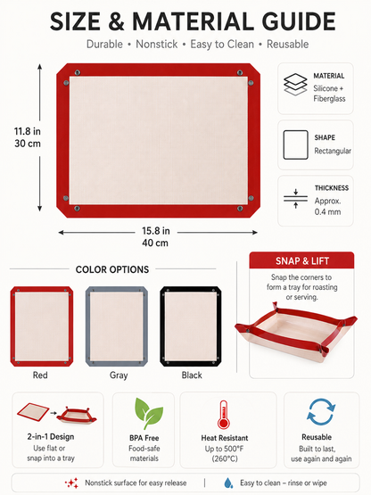 🍪 Baking Essential 2-in-1 Silicone Baking Mat with Non-Stick Surface