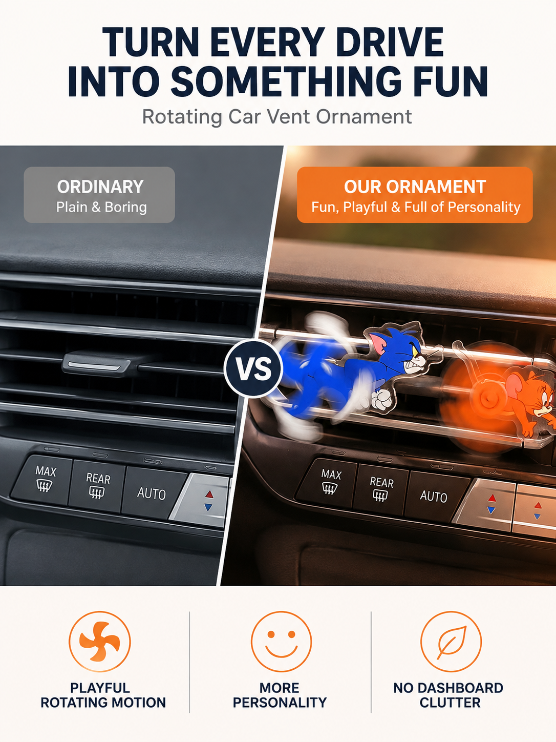 🚗Car Air Vent Spinner Clip for Cute Interior Decor