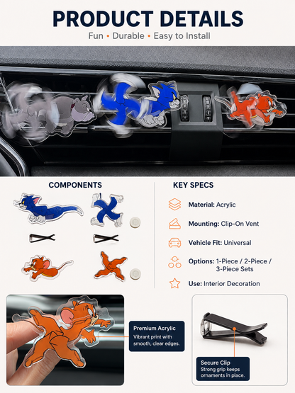 🚗Car Air Vent Spinner Clip for Cute Interior Decor