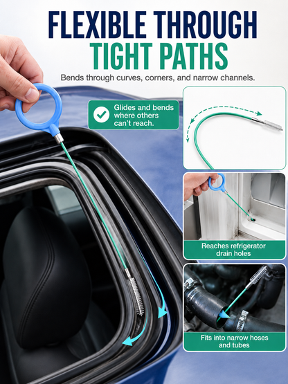 🔥 Limited-Time Deal 78-Inch Car Sunroof Drain Cleaning Tool — Flexible Long Tube Brush for Easy Clog Removal