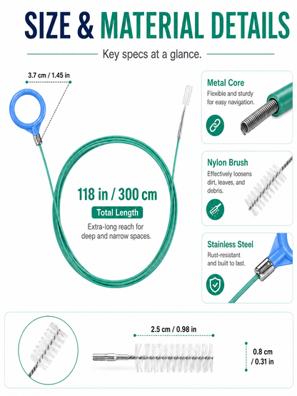 🔥 Limited-Time Deal 78-Inch Car Sunroof Drain Cleaning Tool — Flexible Long Tube Brush for Easy Clog Removal
