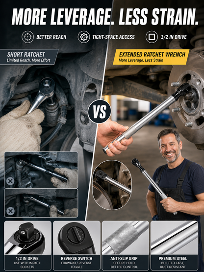 🔧 Hot Deal 1/2 Inch Wrench Extension Bar — Compact Alloy Steel Tool for Easy Nut & Bolt Fastening