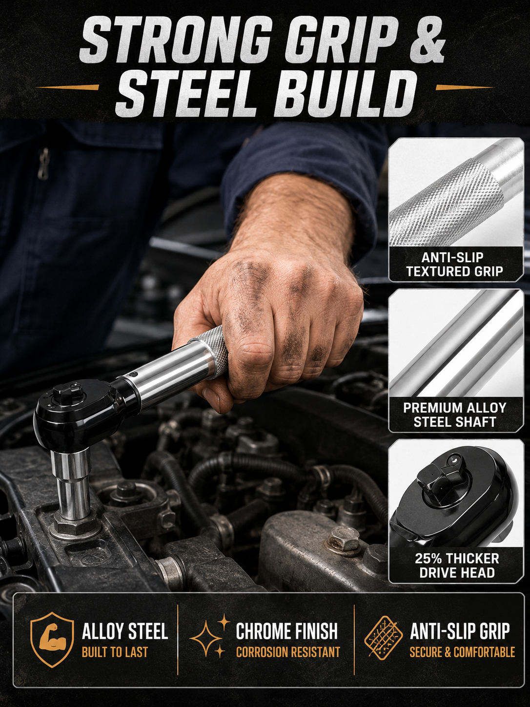 🔧 Hot Deal 1/2 Inch Wrench Extension Bar — Compact Alloy Steel Tool for Easy Nut & Bolt Fastening