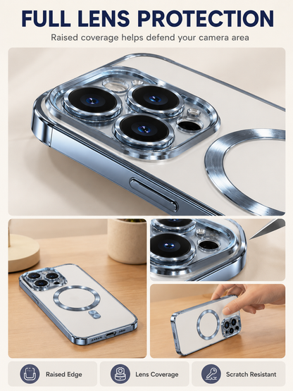⚡ Smart Deal ✨ Soft TPU Full Lens iPhone Case — Clear MagSafe Compatible Shockproof Cover