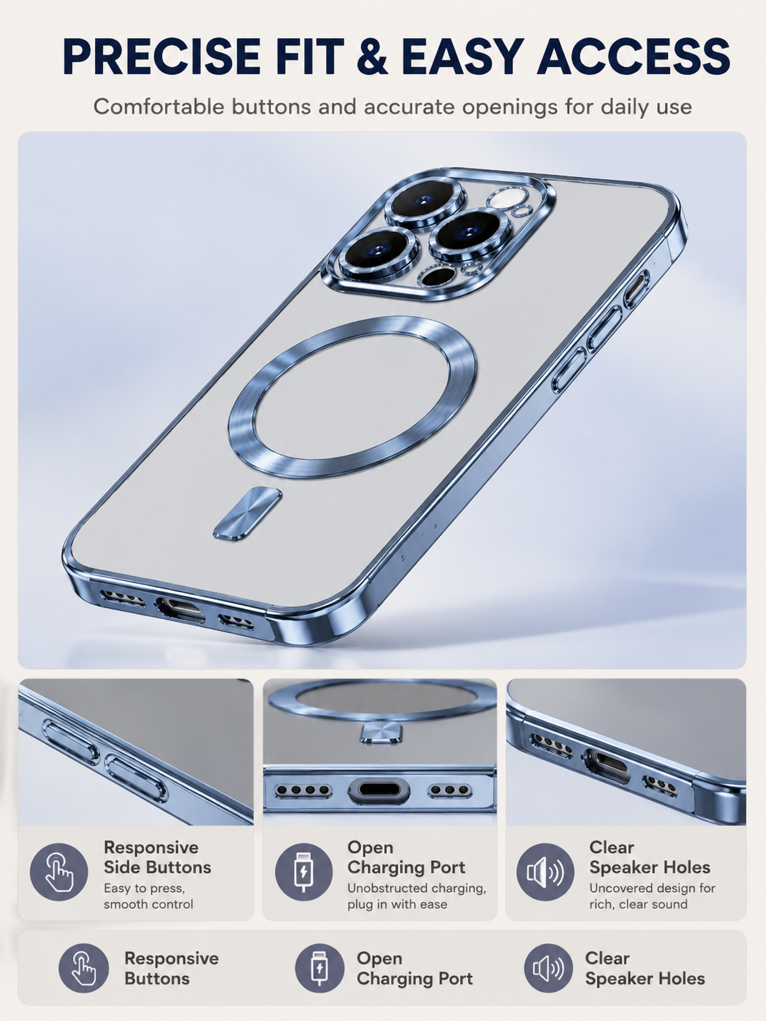 ⚡ Smart Deal ✨ Soft TPU Full Lens iPhone Case — Clear MagSafe Compatible Shockproof Cover