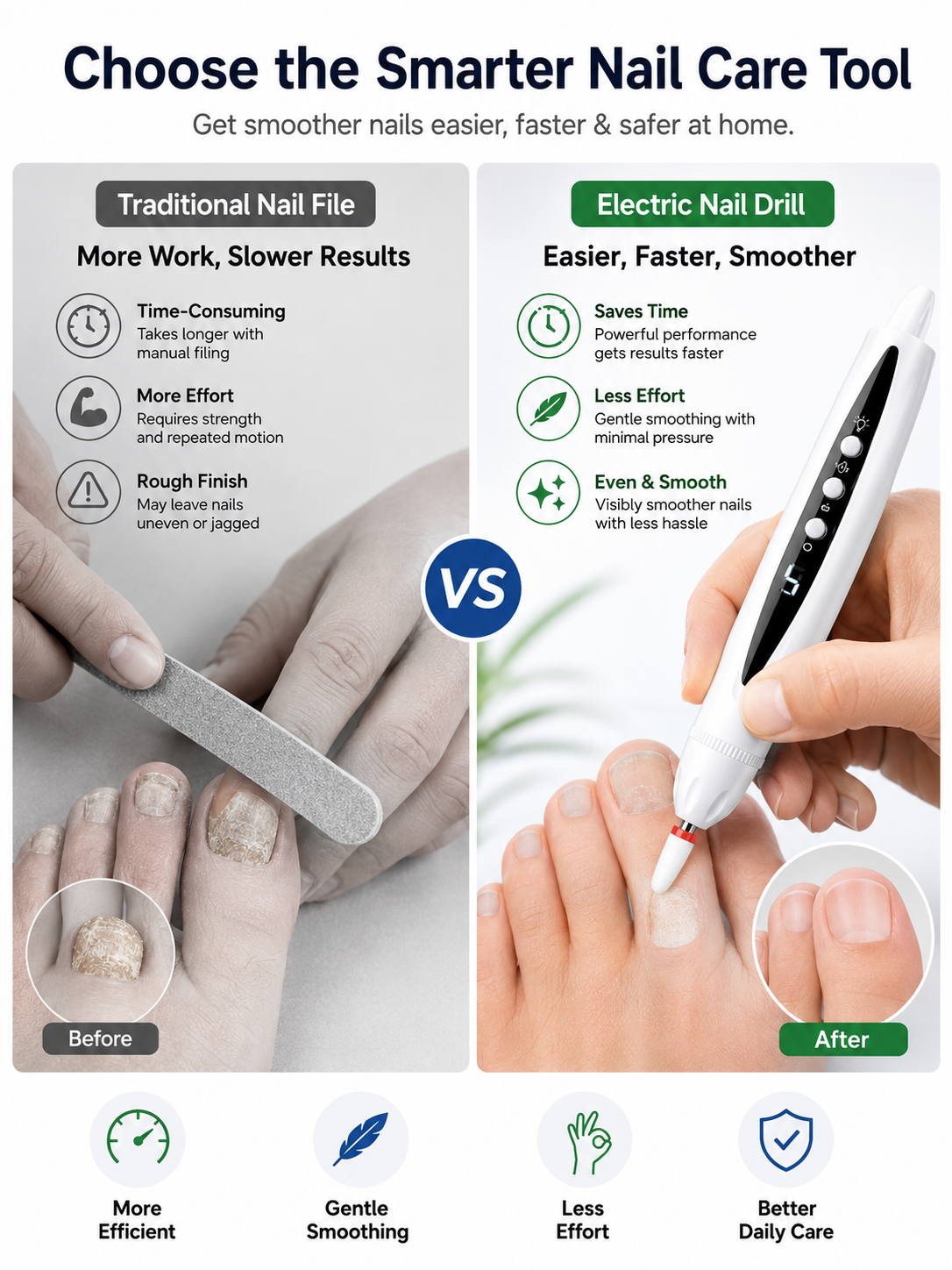 ✨ Beauty Essential 💅 Cordless Electric Nail Drill - Lightweight Tool for Thick Nail Care & Repair