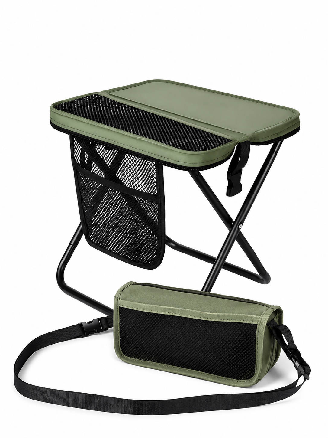 🔥 Outdoor Pick 🪑 12" Portable Folding Stool - Compact Collapsible Backpack Chair for Adults
