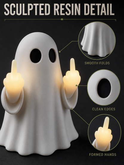 👻 Halloween Special 🎃 Cute Ghost LED Statue - Spooky Mood Light for Party & Home Decor