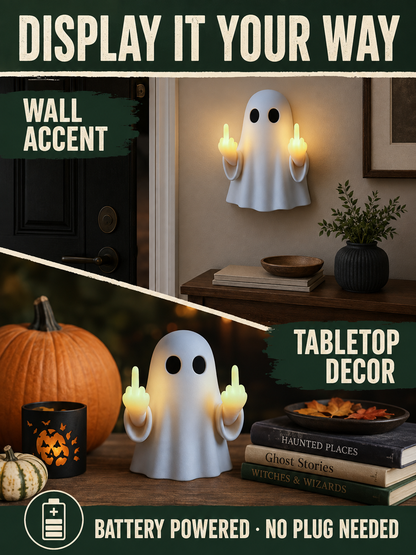 👻 Halloween Special 🎃 Cute Ghost LED Statue - Spooky Mood Light for Party & Home Decor
