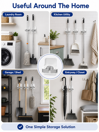 🧹 Home Storage Deal ✨ Wall-Mount Mop & Broom Hooks for Easy Organization 🏠