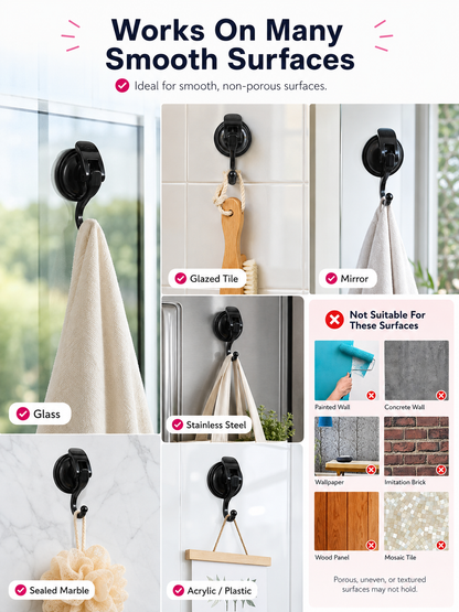 ✨ Space-Saving Deal 🏠 Suction Hooks for Easy Wall Storage & Organization