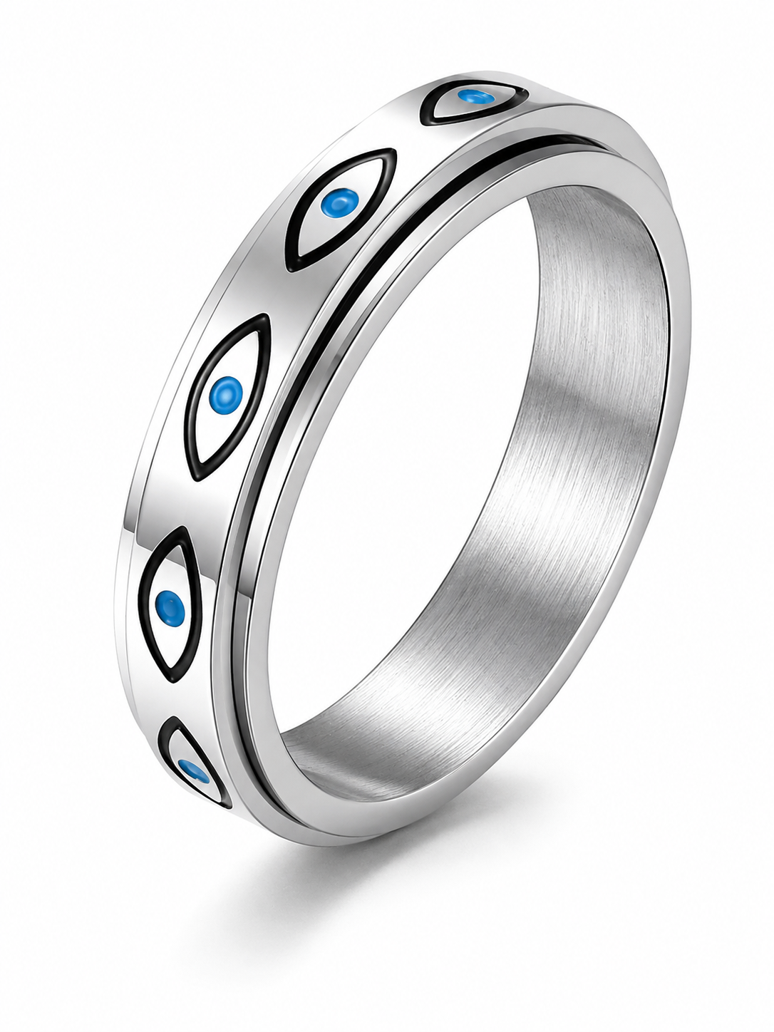 💖 Inspirational Gift ✨ 925 Silver-Plated Christian Spinner Ring with Psalm 46:5 & Holy Cross 🙏