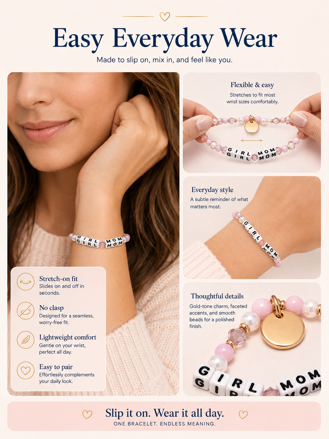 💖 Meaningful Style ✨ Giveback Beaded Bracelet for Everyday Inspiration & Connection 🌸