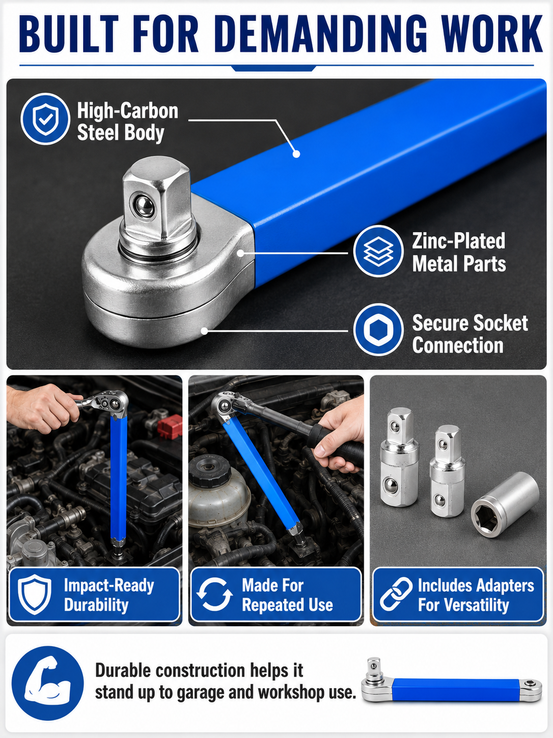 🔧 Tool Deal ⚡ Impact-Ready Offset Wrench Extender with Universal Drive Adapters for Tight Spaces 🛠️