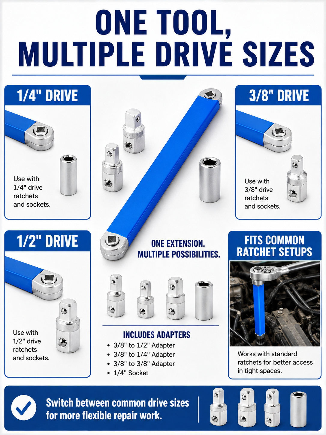 🔧 Tool Deal ⚡ Impact-Ready Offset Wrench Extender with Universal Drive Adapters for Tight Spaces 🛠️