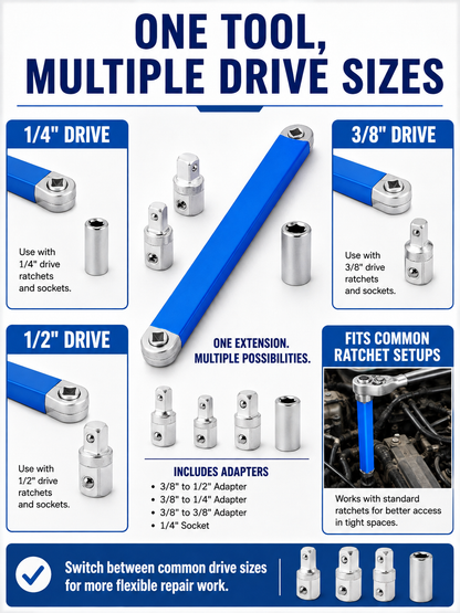 🔧 Tool Deal ⚡ Impact-Ready Offset Wrench Extender with Universal Drive Adapters for Tight Spaces 🛠️