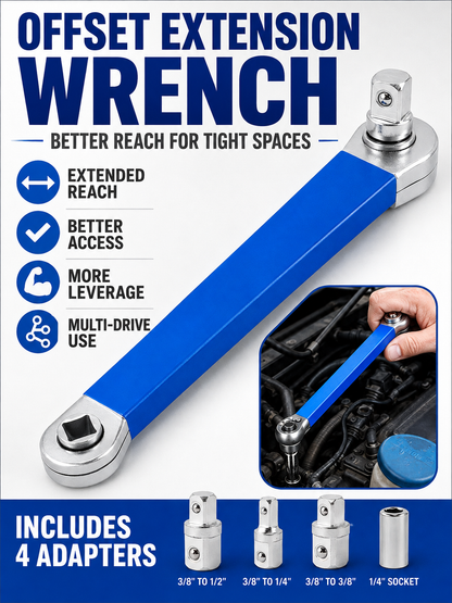 🔧 Tool Deal ⚡ Impact-Ready Offset Wrench Extender with Universal Drive Adapters for Tight Spaces 🛠️