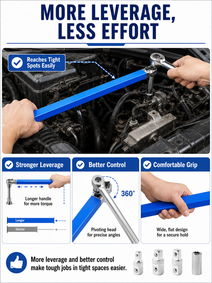 🔧 Tool Deal ⚡ Impact-Ready Offset Wrench Extender with Universal Drive Adapters for Tight Spaces 🛠️
