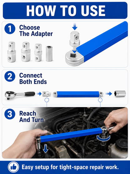 🔧 Tool Deal ⚡ Impact-Ready Offset Wrench Extender with Universal Drive Adapters for Tight Spaces 🛠️