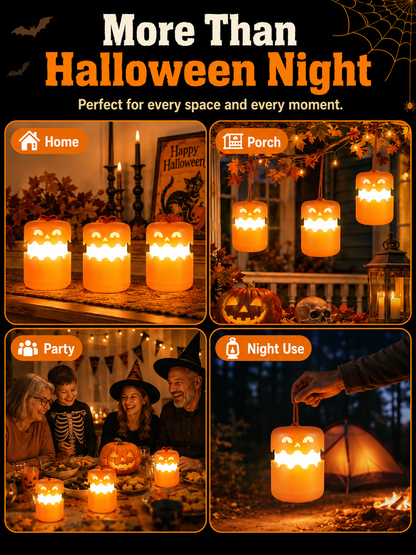 🎃 Halloween Special ✨ LED Pumpkin Lanterns with Dual-Color Glow for Parties & Decor 🏕️