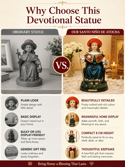 🙏 Spiritual Decor ✨ Santo Niño de Atocha Holy Child Figurine for Home & Prayer Spaces 🕊️