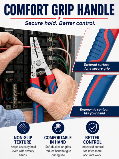 🔧 Tool Upgrade ⚡ Heavy-Duty Wire Stripper with Self-Opening Design & Shear Cutter for Electrical Work 🛠️
