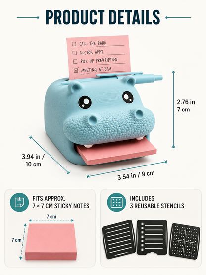 🐮 Desk Decor Deal ✨ Cute Highland Cow Sticky Note Holder with Pen & Photo Organizer 📝