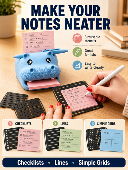 🐮 Desk Decor Deal ✨ Cute Highland Cow Sticky Note Holder with Pen & Photo Organizer 📝