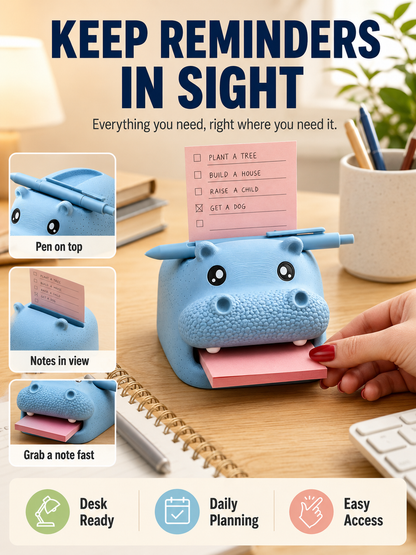 🐮 Desk Decor Deal ✨ Cute Highland Cow Sticky Note Holder with Pen & Photo Organizer 📝