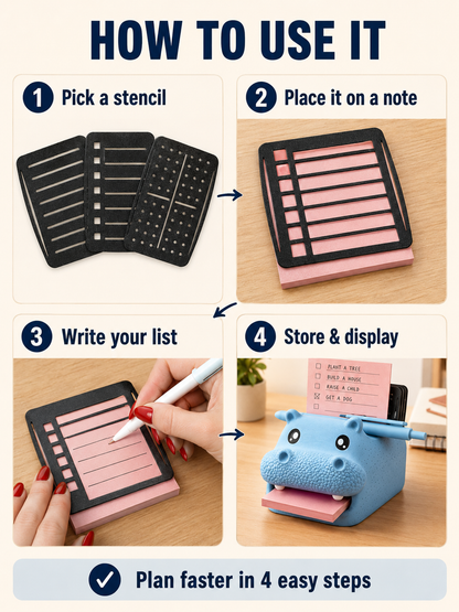 🐮 Desk Decor Deal ✨ Cute Highland Cow Sticky Note Holder with Pen & Photo Organizer 📝