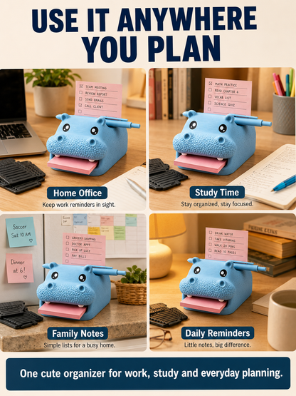 🐮 Desk Decor Deal ✨ Cute Highland Cow Sticky Note Holder with Pen & Photo Organizer 📝