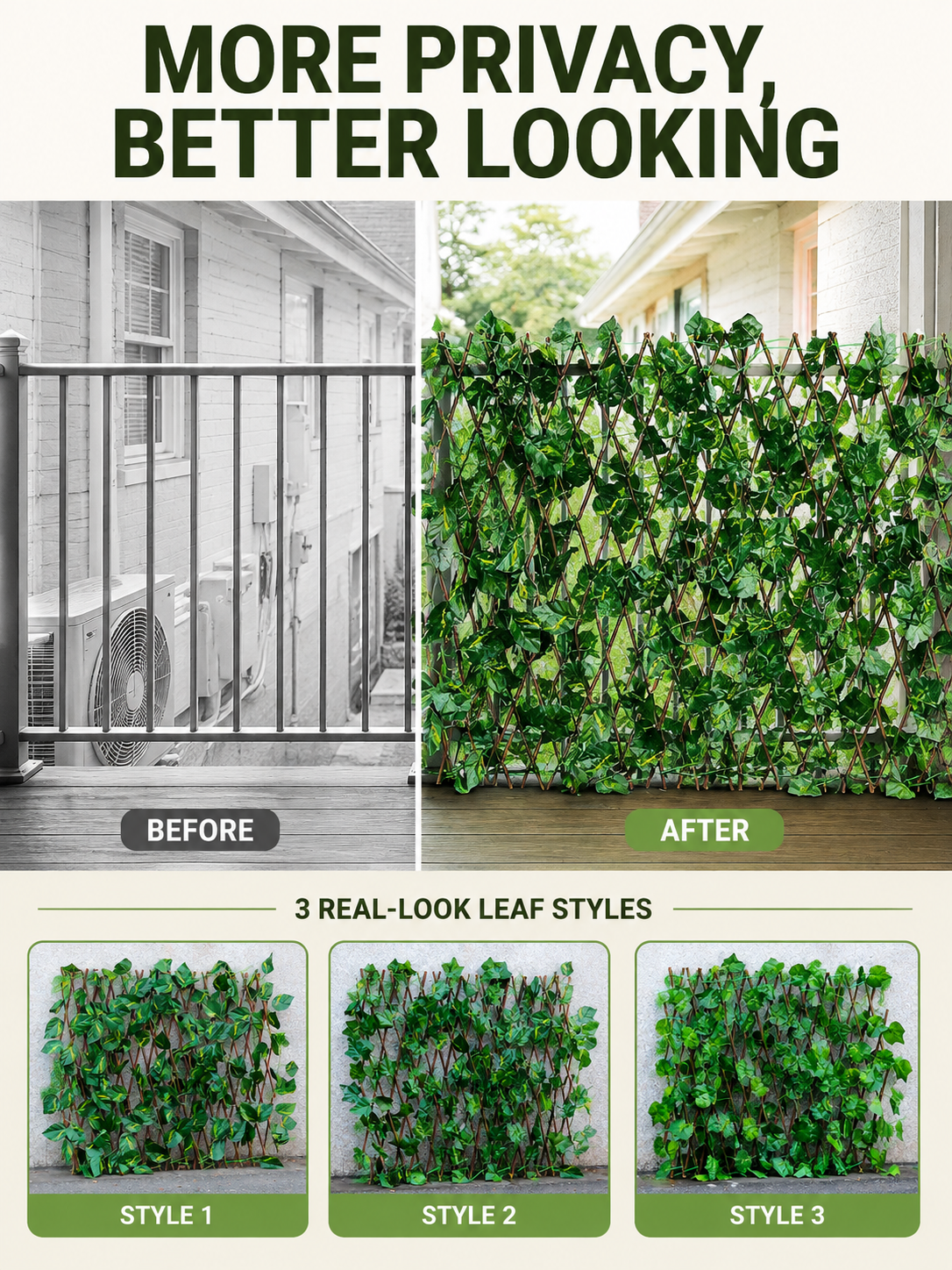 🌿Garden Trend🔥Artificial ivy retractable fence privacy screen