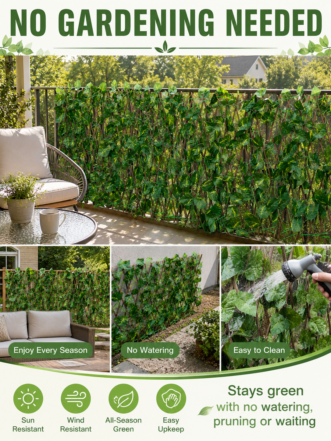 🌿Garden Trend🔥Artificial ivy retractable fence privacy screen