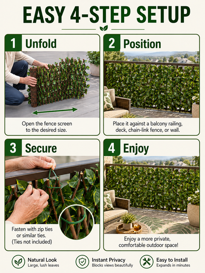 🌿Garden Trend🔥Artificial ivy retractable fence privacy screen