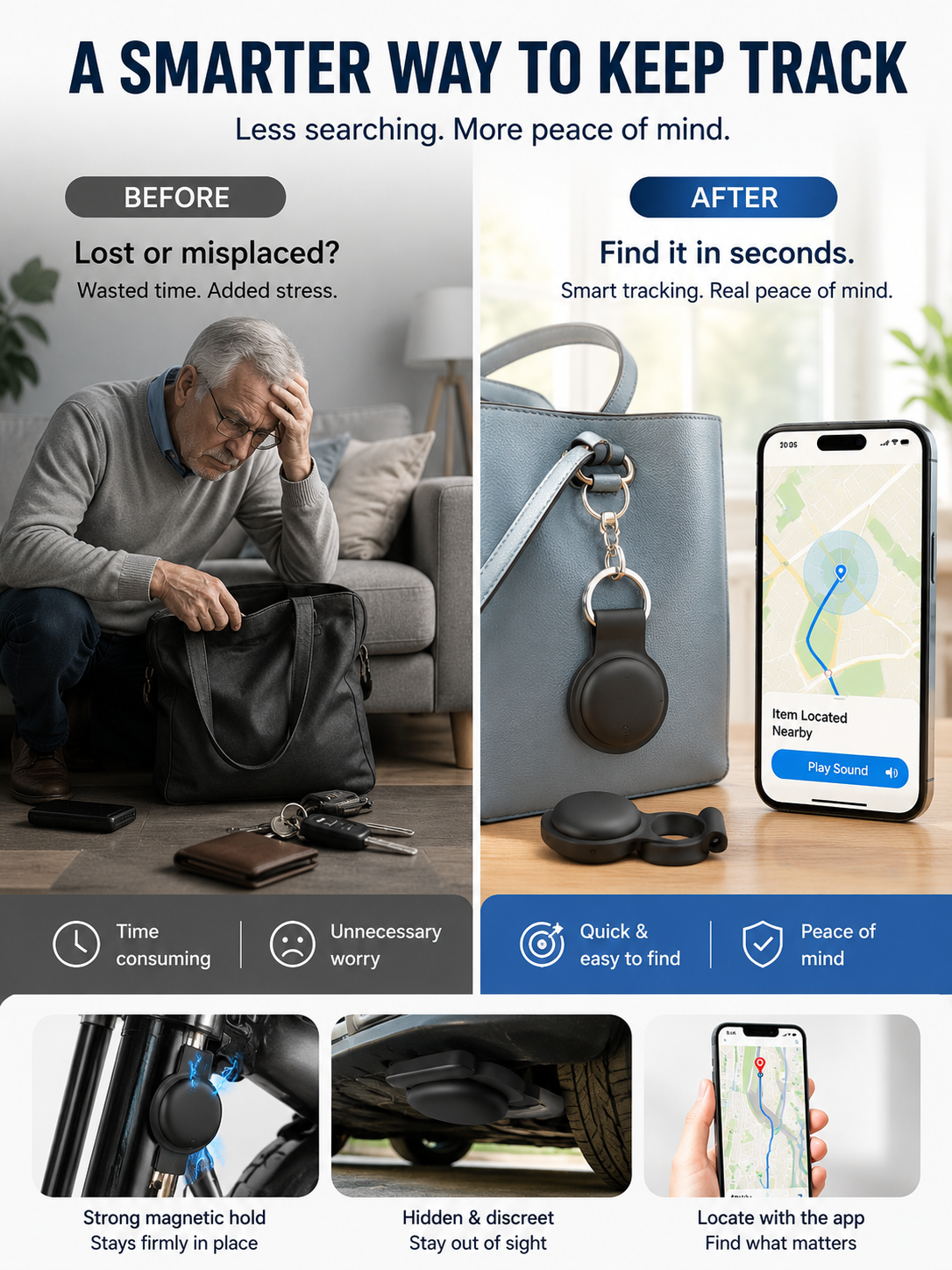🚗 Smart Tracking Deal 📍 Mini GPS Tracker with Magnetic Weatherproof Case, No Monthly Fee & Find My Support