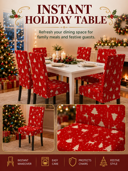 🔥Holiday Home Deal 🎄  Cartoon Printed Chair Covers for Living Room, Bedroom & Dining Room Decor