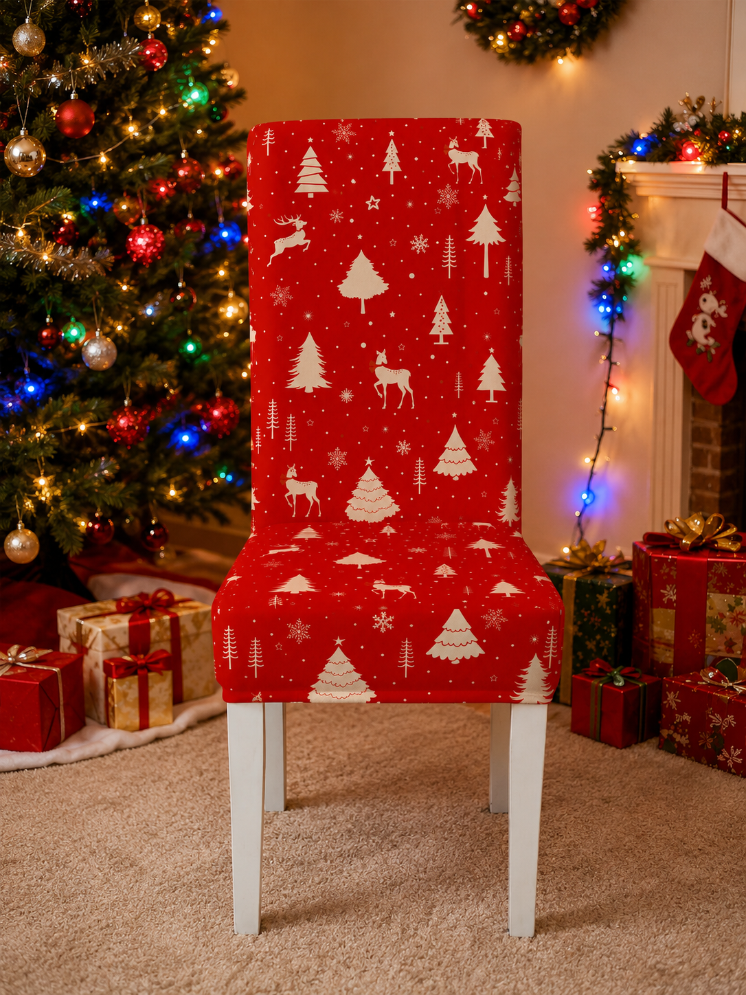 🔥Holiday Home Deal 🎄  Cartoon Printed Chair Covers for Living Room, Bedroom & Dining Room Decor