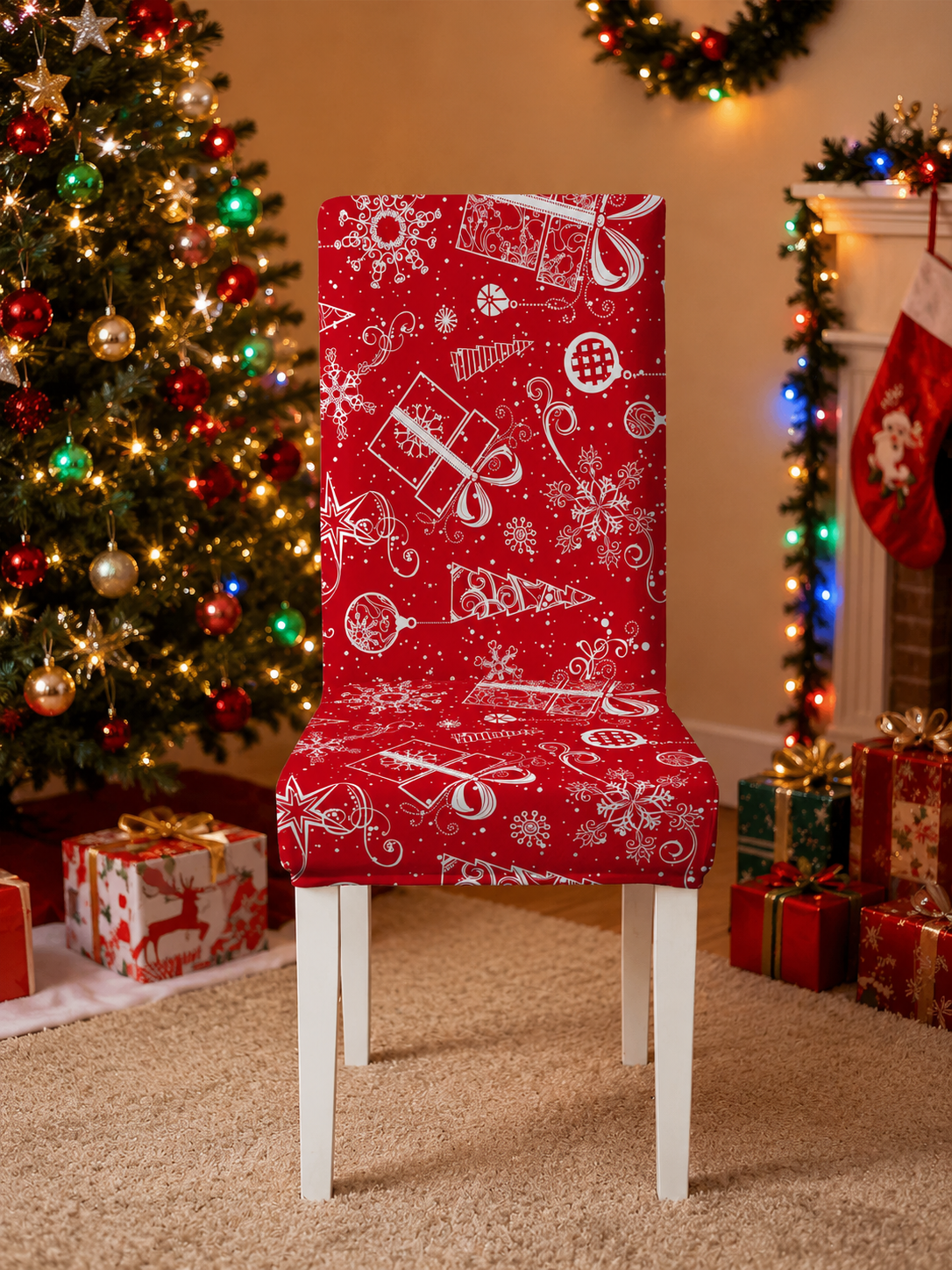 🔥Holiday Home Deal 🎄  Cartoon Printed Chair Covers for Living Room, Bedroom & Dining Room Decor