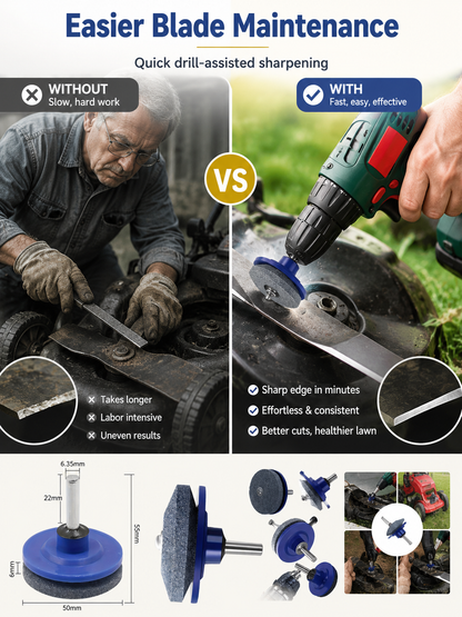⚡Garden Tool Deal 🛠️Universal Lawn Mower Blade Sharpener Attachment for Fast & Easy Drill Grinding