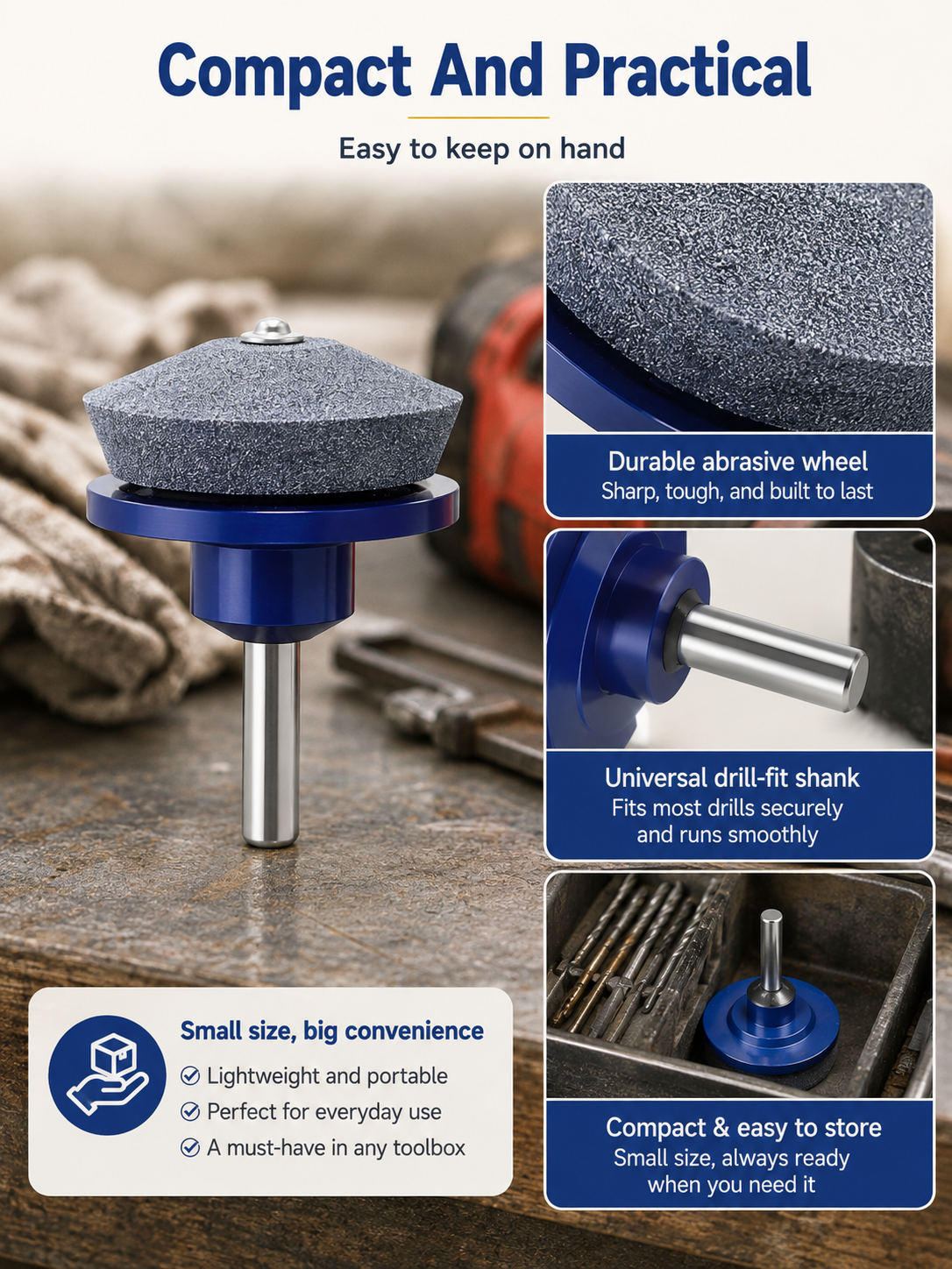 ⚡Garden Tool Deal 🛠️Universal Lawn Mower Blade Sharpener Attachment for Fast & Easy Drill Grinding