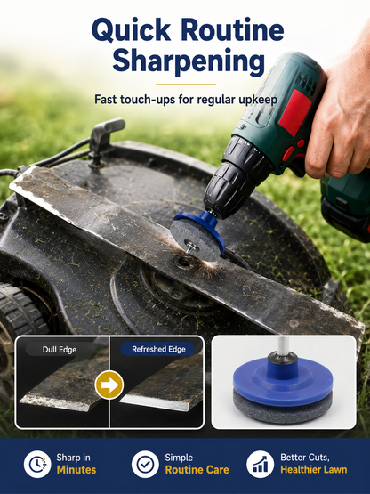 ⚡Garden Tool Deal 🛠️Universal Lawn Mower Blade Sharpener Attachment for Fast & Easy Drill Grinding