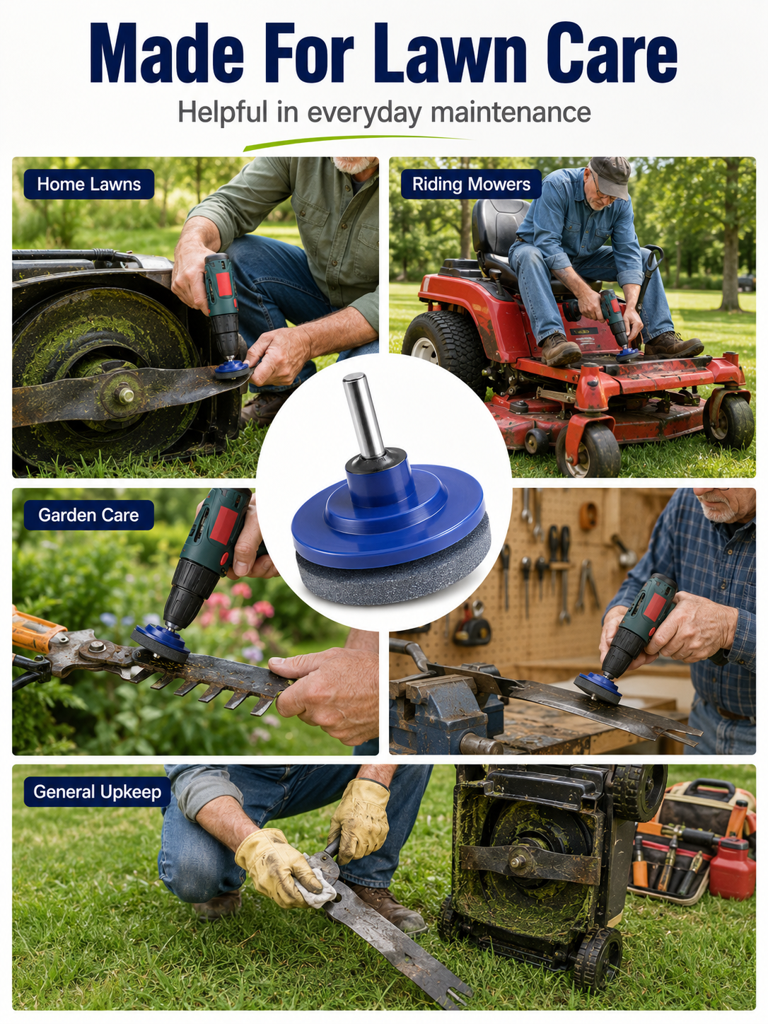 ⚡Garden Tool Deal 🛠️Universal Lawn Mower Blade Sharpener Attachment for Fast & Easy Drill Grinding