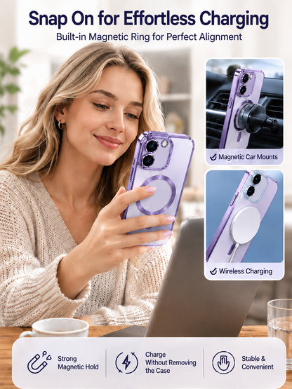 ⚡ Smart Deal ✨ Soft TPU Full Lens Works with iPhone Case — Clear MagSafe Compatible Shockproof Cover