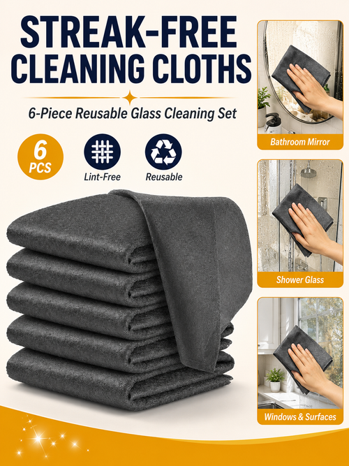🔥 Cleaning Deal 🧽 6-Pack Thickened Microfiber Magic Cleaning Cloths for Effortless Everyday Cleaning