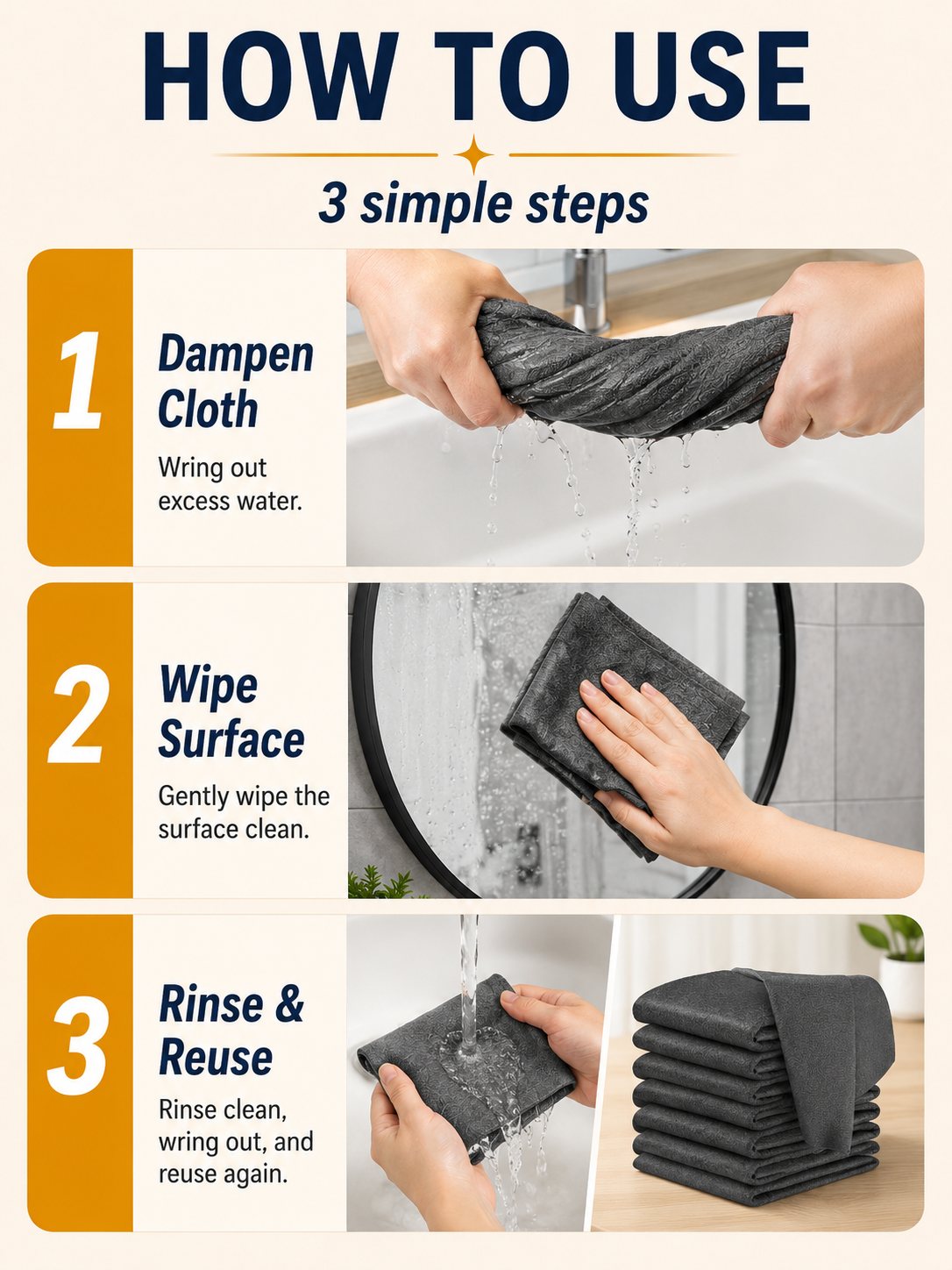 🔥 Cleaning Deal 🧽 6-Pack Thickened Microfiber Magic Cleaning Cloths for Effortless Everyday Cleaning