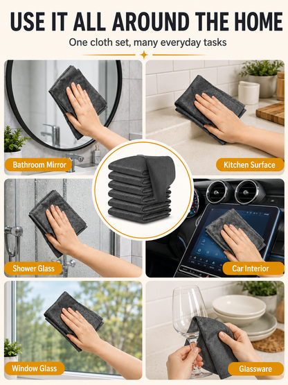 🔥 Cleaning Deal 🧽 6-Pack Thickened Microfiber Magic Cleaning Cloths for Effortless Everyday Cleaning
