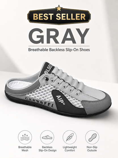 👟 Comfort Deal ✨ Men's Slip-On Mule Sneakers with Breathable Knit Mesh & Anti-Slip Sole