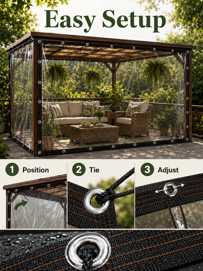🌧️ Outdoor Essential ✨ 10×13FT Waterproof PE Rain Cover with Metal Grommets for Patio, Balcony & Garden