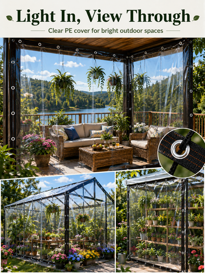 🌧️ Outdoor Essential ✨ 10×13FT Waterproof PE Rain Cover with Metal Grommets for Patio, Balcony & Garden