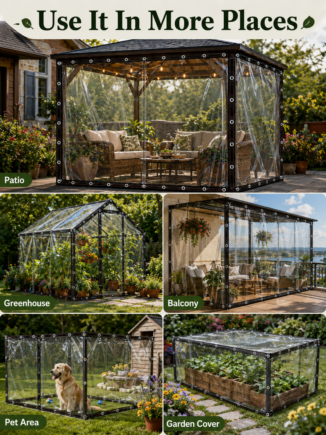🌧️ Outdoor Essential ✨ 10×13FT Waterproof PE Rain Cover with Metal Grommets for Patio, Balcony & Garden